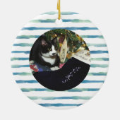 Fun Coastal Beach Thema Frohe Weihnachten, Foto Keramik Ornament (Hinten)