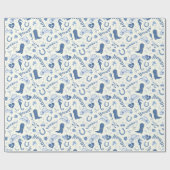 Fun Coastal Cowgirl Bach Club Pattern Geschenkpapier (Flach)