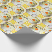Fun Cockatiel Birthday Pattern Orange Yellow Bird Geschenkpapier (Ecke)