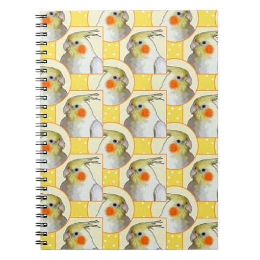 Fun Cockatiel Yellow Pattern Pet Bird School Notizblock (Vorderseite)