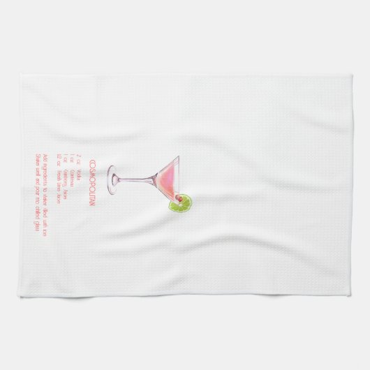  Fun Cocktail Bar Decor - Cosmopolitan Recipe Geschirrtuch (Horizontal)