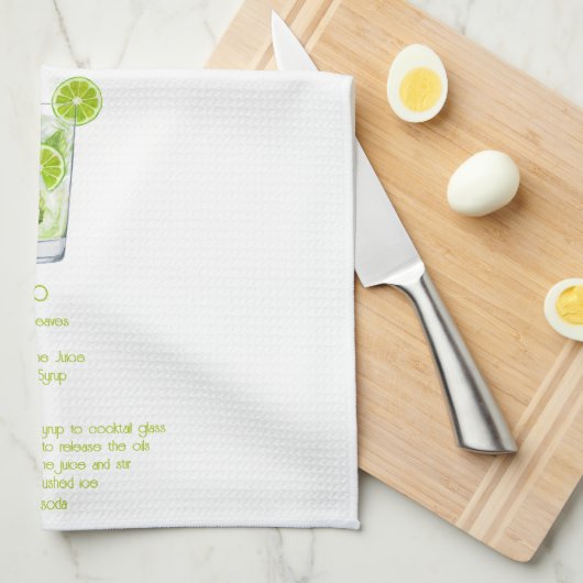  Fun Cocktail Bar Decor - Mojito Recipe Geschirrtuch (Viertel Falte)