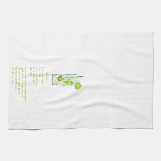  Fun Cocktail Bar Decor - Mojito Recipe Geschirrtuch (Horizontal)