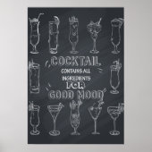 Fun Cocktail Chalkboard Party Poster (Vorne)