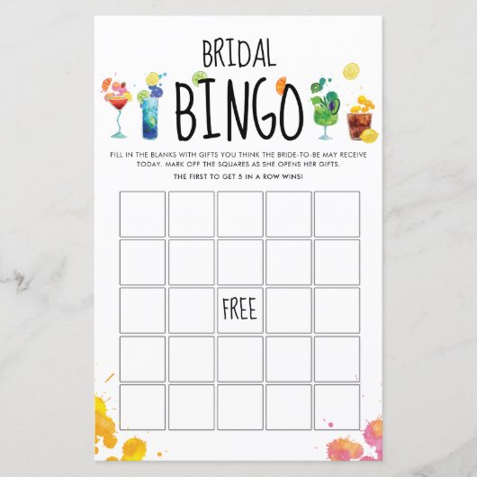 Fun Cocktails | Bingo Game Card (Vorderseite)