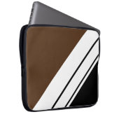 Fun Cocoa Brown Schwarz-weiße Schlankheitsstreifen Laptopschutzhülle (Vorne Rechts)