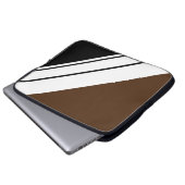 Fun Cocoa Brown Schwarz-weiße Schlankheitsstreifen Laptopschutzhülle (Vorne Knopf)