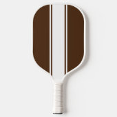 Fun Cocoa Brown Slim White Racing Streifen Pickleball Schläger (Rückseite)