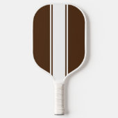 Fun Cocoa Brown Slim White Racing Streifen Pickleball Schläger (Vorderseite)