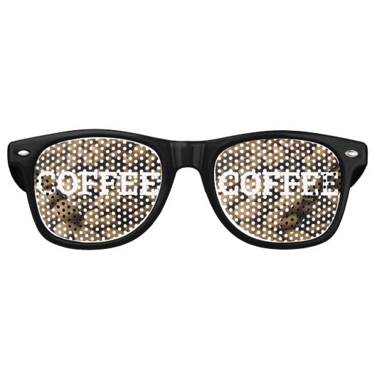 Fun COFFEE Adict Retro Shades / Party Sonnenbrille (Vorderseite)