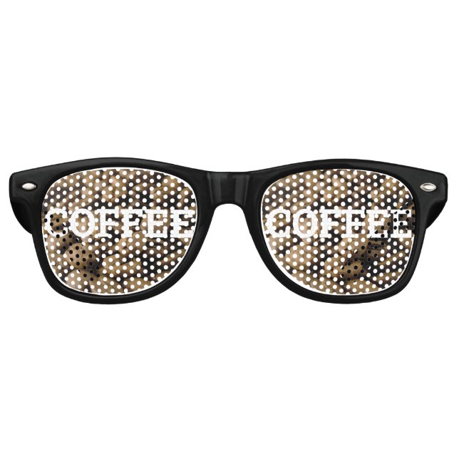 Fun COFFEE Adict Retro Shades / Party Sonnenbrille (Vorderseite)