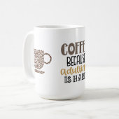 Fun Coffee Bean Typografie Erwachsene Kaffeetasse (Vorderseite Links)
