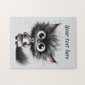 Fun coffee cat fügen Text hinzu Puzzle (Horizontal)