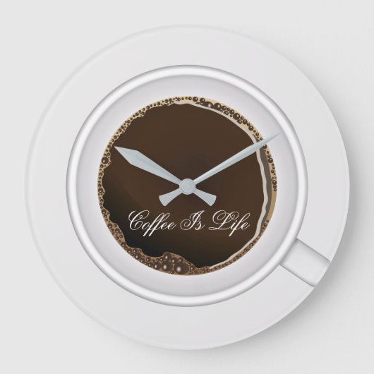 Fun Coffee Theme Küchenuhren Große Wanduhr (Vorderseite)