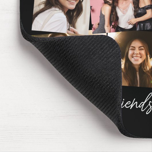Fun Collage 12 Foto personalisiert Schwarz/Weiß Mousepad (Ecke)