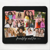 Fun Collage 12 Foto personalisiert Schwarz/Weiß Mousepad (Vorne)