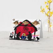 FUN COLLAGE NATIVITY CHRISTMAS Grußkarte Karte (Gelbe Blume)