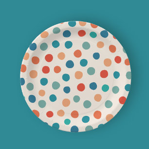 Fun Color Polka Dots Kindergeburtstag Pappteller