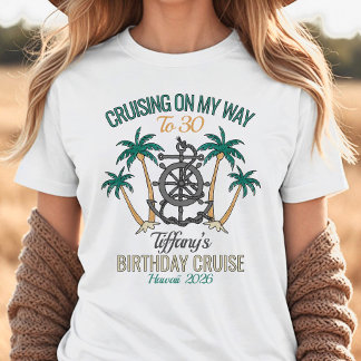 Fun Colorful 30th Birthday Cruise 2026 Name Tri-Blend Shirt
