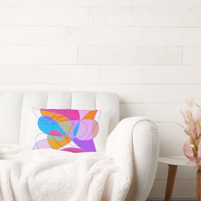 fun colorful abstract art boho purple pink blue  lendenkissen (Liege)