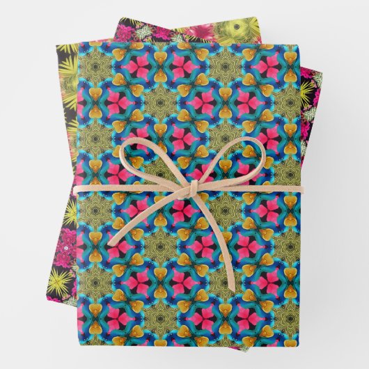 Fun Colorful Aloha Tropical Boho Geschenkpapier Set (Beispiel)