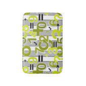 Fun colorful arithmetic math bright retro pattern  badematte (Vorderseite Vertikal)