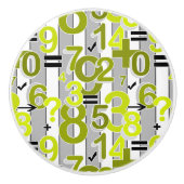 Fun colorful arithmetic math bright retro pattern  keramikknauf (Vorderseite)