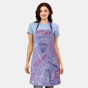 Fun Colorful Backen & Cooking Utensil Lila Schürze