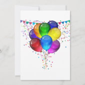 Fun Colorful Balloon Wunderland 1. Geburtstag Einladung (Rückseite)