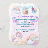 Fun & Colorful Birthday Invitation – Party Celebra Einladung (Vorne/Hinten)