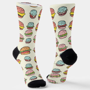 Fun Colorful Burger Patterns Socken