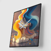 Fun Colorful Candy Clock Quadratische Wanduhr (Winkel)