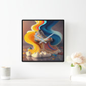 Fun Colorful Candy Clock Quadratische Wanduhr (Zuhause)