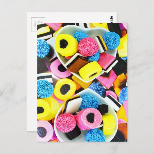 Fun Colorful Candy Postkarte (Vorne/Hinten)