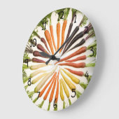 Fun Colorful Carrots Große Wanduhr (Winkel)