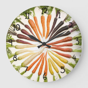 Fun Colorful Carrots Große Wanduhr