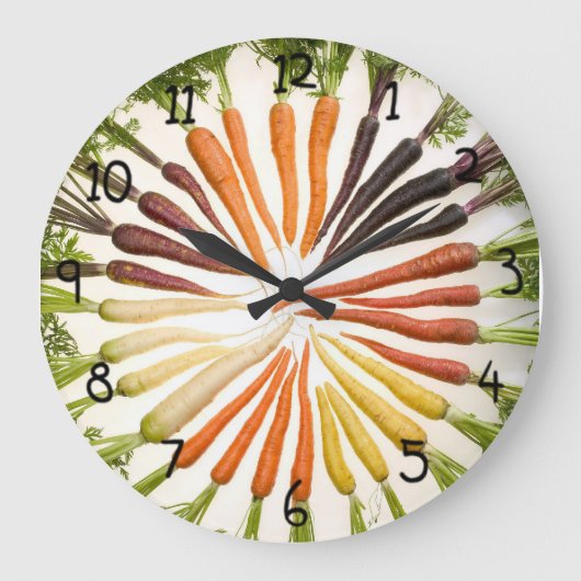 Fun Colorful Carrots Große Wanduhr (Vorderseite)