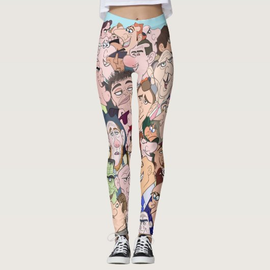 Fun Colorful Cartoon Charakter Leggings (Vorderseite)
