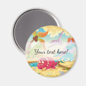 Fun Colorful Cartoon Dinosaurier Magnet (Vorderseite/Rückseite)