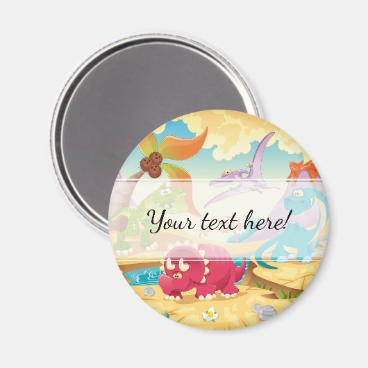 Fun Colorful Cartoon Dinosaurier Magnet (Vorderseite/Rückseite)