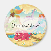 Fun Colorful Cartoon Dinosaurier Magnet (Vorne)