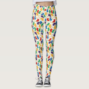 Fun Colorful Christmas Strumpf Pattern Leggings