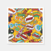 Fun Colorful Comic Book Typografy Serviette (Vorderseite)