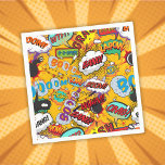 Fun Colorful Comic Book Typografy Serviette<br><div class="desc">Comic Buch Pop Kunst themed moderne Spaß Retro-Design, perfekt für Hochzeiten, Brautpartys, Babyduschen, Taufen, Verlobungen, Jubiläumsfeiern, Abschlüsse, Geburtstags-Treffen und andere besondere Veranstaltungen das ganze Jahr über! Ein cooles, trendiges und unterhaltsames Design, das den wackeligen Zap Pow in den Tag legt. Warum nicht noch ein wenig Zap pow und whatten in...</div>