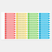 Fun Colorful Crayon Individuelle Name Tags Wasserd Etiketten (Blatt)