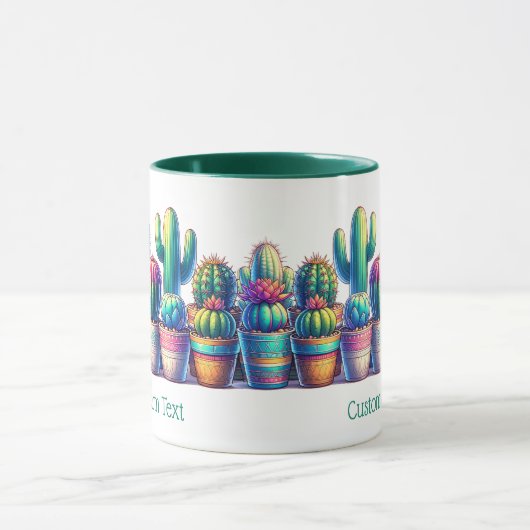 Fun Colorful Custom Cactus Tasse (Zentrum)