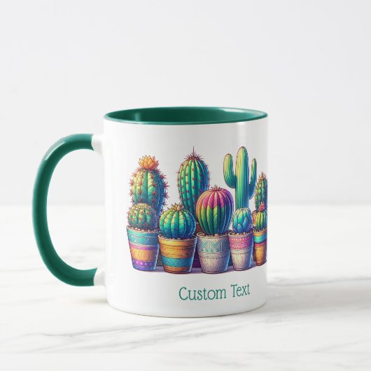 Fun Colorful Custom Cactus Tasse (Links)