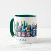 Fun Colorful Custom Cactus Tasse (Vorderseite Links)