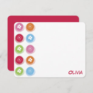 Fun Colorful Daisy Fuzzy Dots Kindergeburt Foto Dankeskarte