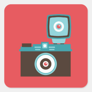 Fun Colorful Diana Lomo Kamera Fotograf Quadratischer Aufkleber